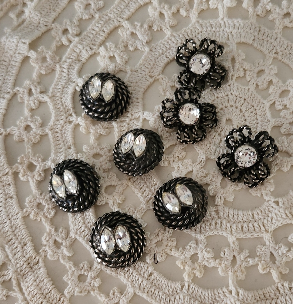 Vintage Rhinestone Buttons - Picture 2 of 5